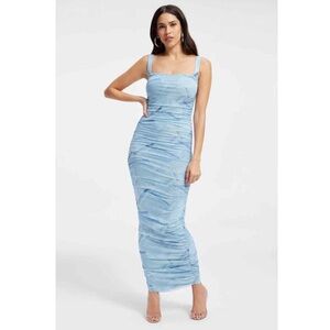 NWOT Good American Blue Bodycon Maxi Dress for Cocktail Nights